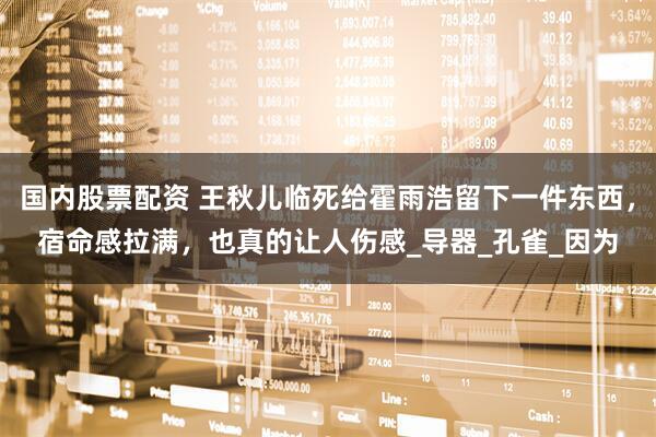 国内股票配资 王秋儿临死给霍雨浩留下一件东西，宿命感拉满，也真的让人伤感_导器_孔雀_因为
